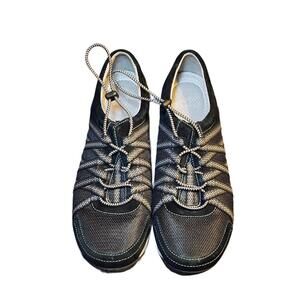 Dansko Black Honor Sneakers Bungee Womens Shoes Size 40 9 Low Pull Lace Like New